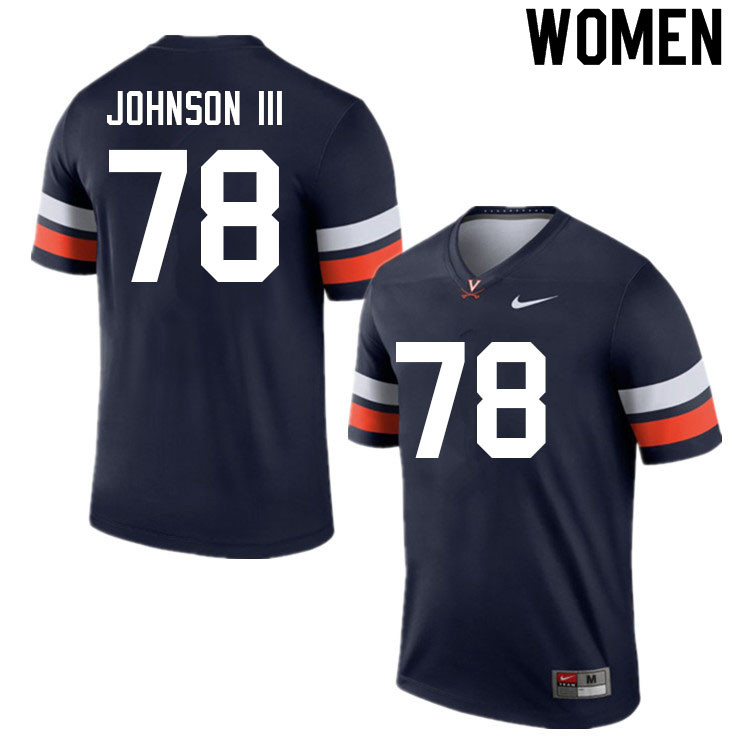 Women #78 Jestus Johnson III Virginia Cavaliers College Football Jerseys Sale-Navy - Click Image to Close